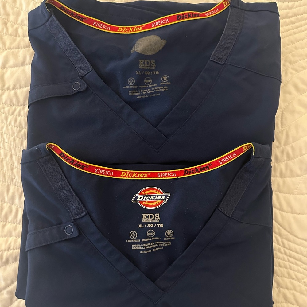 Dickies Stretch Navy Blue Scrub Top